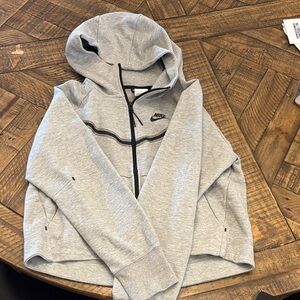 Nike Heather Gray Hoodie with Black Accents